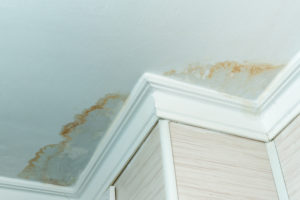water damage on wall from leak in wall