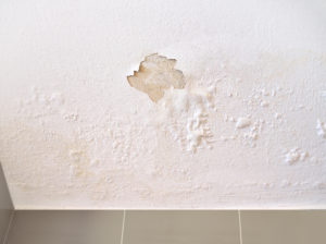 water damage on wall from leak in wall